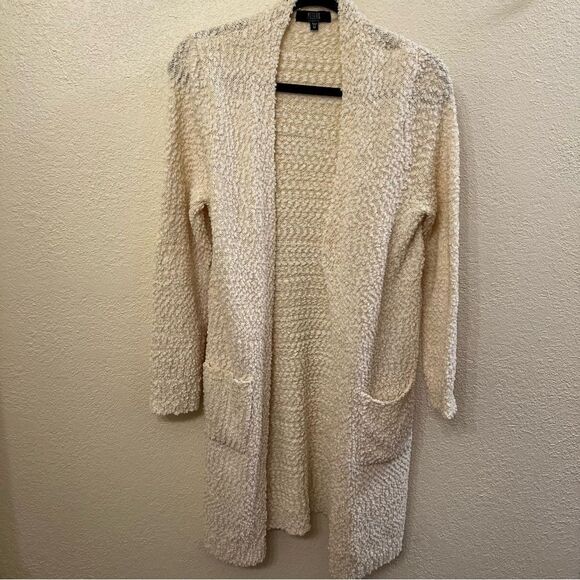 Modern Canvas White Open Long Sleeve Cardigan (Size Medium) - Picture 1 of 4